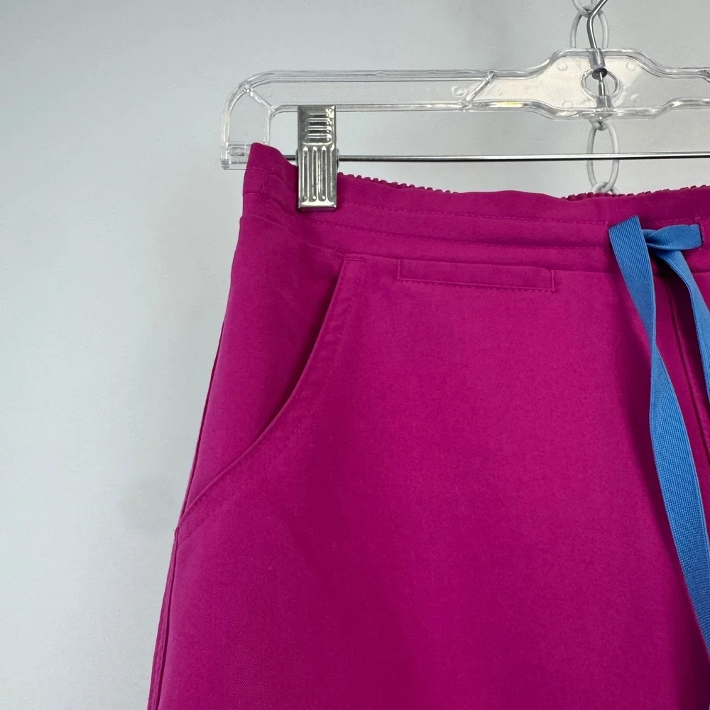 FIGS‎ Technical Collection Magenta Pink Scrub Pants XXS Petite Blue Drawstring